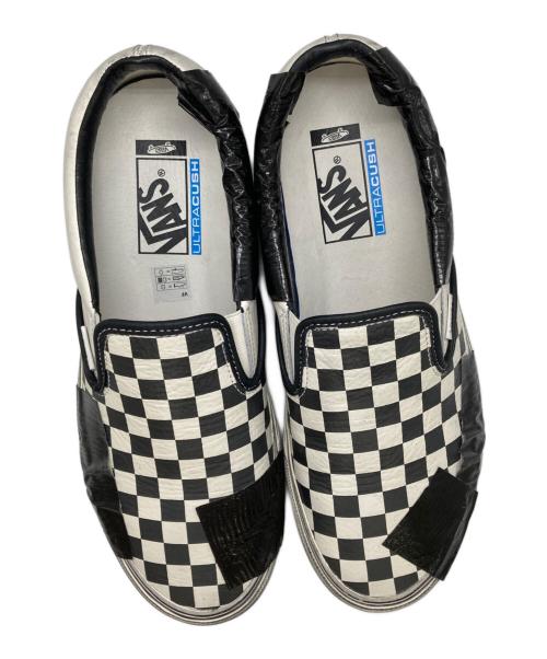 VANS（ヴァンズ）VANS (バンズ) LUX DUCT BLACK CHECKERBOA 加工スリッポン ホワイト×ブラック サイズ:27.0の古着・服飾アイテム