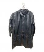 BBL COLLECTIONビービーエルコレクション）の古着「異素材切替スタンドカラーコート」｜ブラック
