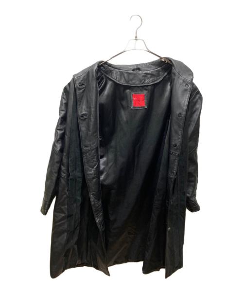 BBL COLLECTION（ビービーエルコレクション）BBL COLLECTION (ビービーエルコレクション) 異素材切替スタンドカラーコート ブラック サイズ:Lの古着・服飾アイテム