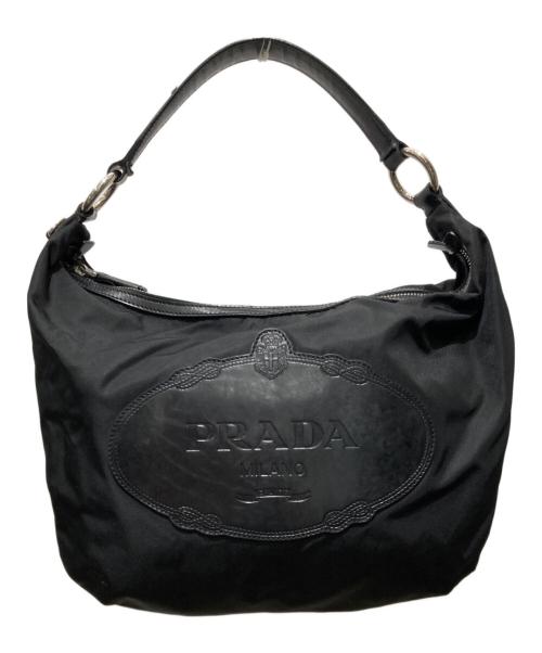 PRADA（プラダ）PRADA (プラダ) ステート ナイロンワンショルダー ホーボー バッグ ブラックの古着・服飾アイテム