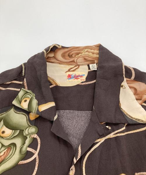 Sun Surf（サンサーフ）Sun Surf (サンサーフ) 般若柄アロハシャツ ブラウン サイズ:Lの古着・服飾アイテム