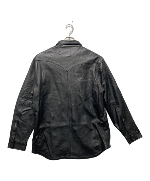 Schott（ショット）Schott (ショット) ラムレザーウエスタンシャツ ブラック サイズ:XXLの古着・服飾アイテム