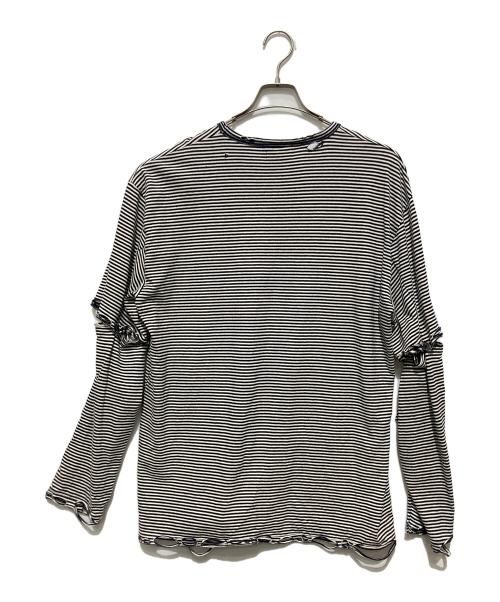 FACCIES（ファッチーズ）FACCIES (ファッチーズ) COTTON BORDER LS ボーダー長袖カットソー ブラック×ホワイト サイズ:2の古着・服飾アイテム