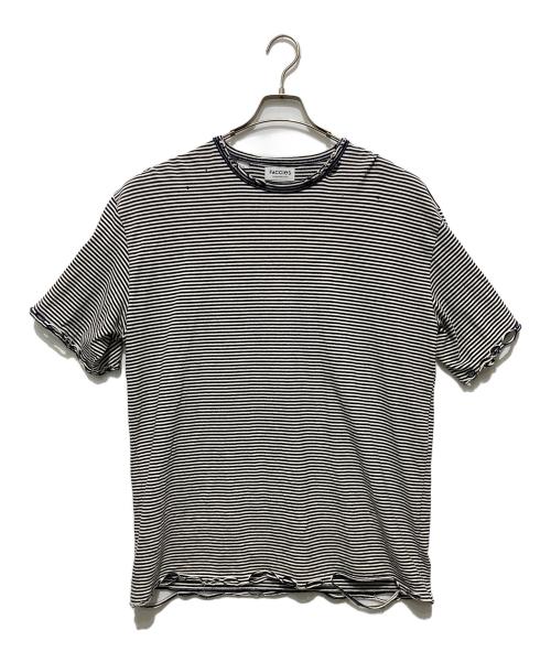 FACCIES（ファッチーズ）FACCIES (ファッチーズ) COTTON BORDER LS ボーダー長袖カットソー ブラック×ホワイト サイズ:2の古着・服飾アイテム
