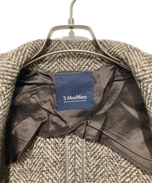 'S Max Mara（エスマックスマーラ）'S Max Mara (エスマックスマーラ) クチートアマーノツイードコート / ガウンコート / ウール混コート ブラウン サイズ:38の古着・服飾アイテム