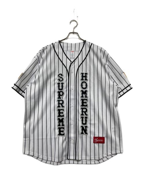 SUPREME（シュプリーム）SUPREME (シュプリーム) HOMERUN (ホームラン) 25SS Baseball Jersey ベースボールジャージ SUPREME HOMERUN ホワイト×ブラック サイズ:XLの古着・服飾アイテム
