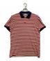 MONCLER（モンクレール）の古着「MAGLIA POLO MANICA CORTA ボーダー ポロシャツ」｜ホワイト×レッド