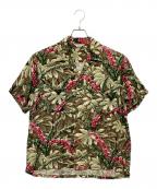 sports wearスポーツウェア）の古着「60'sレーヨンアロハシャツ」｜ブラウン×レッド