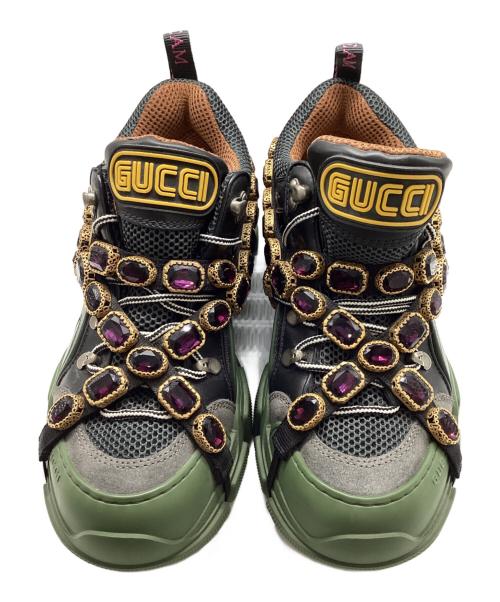 GUCCI（グッチ）GUCCI (グッチ) FLASHTREK ビジュー スニーカー ブラック サイズ:7の古着・服飾アイテム