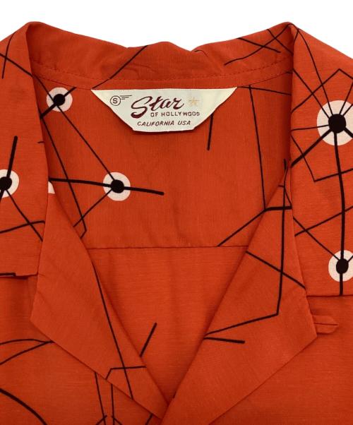 Star OF HOLLYWOOD（スターオブハリウッド）Star OF HOLLYWOOD (スターオブハリウッド) オープンカラーシャツ オレンジ サイズ:Sの古着・服飾アイテム