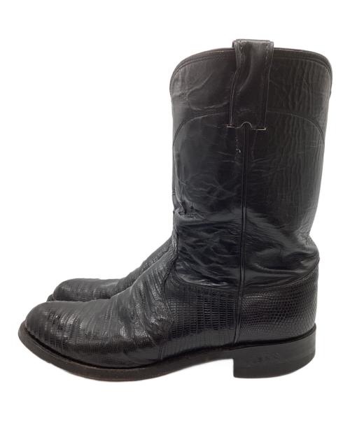 Justin boot（ジャスティンブーツ）Justin boot (ジャスティンブーツ) 型押しペコスブーツ ブラック サイズ:USA81/2の古着・服飾アイテム