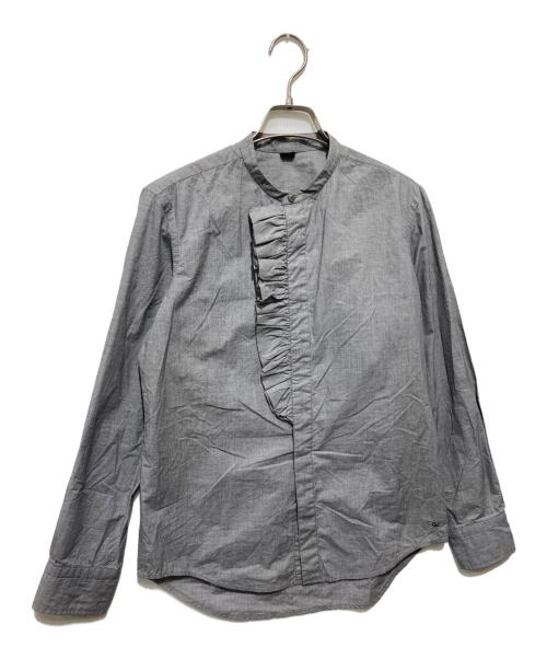 45R（フォーティファイブ・アール）45R (フォーティファイブ・アール) フリルコットンブラウス グレー サイズ:2の古着・服飾アイテム