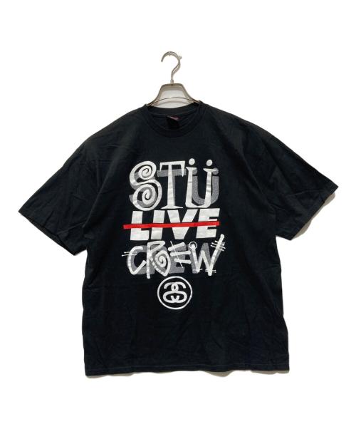 stussy（ステューシー）stussy (ステューシー) STU LIVE CREW TEE ブラック サイズ:XLの古着・服飾アイテム