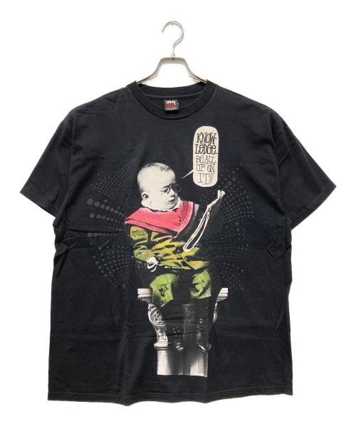stussy（ステューシー）stussy (ステューシー) Knowledge Be All Up On It baby TEE / ノウリッジ ビー オール アップ オン イット ベイビー ブラック サイズ:XLの古着・服飾アイテム