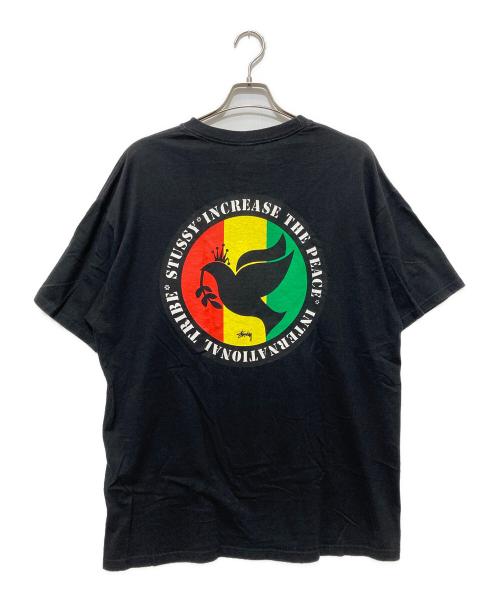 stussy（ステューシー）stussy (ステューシー) INCREASE THE PEACE TEE インクリーズザピース ラスタ バード Tシャツ ブラック サイズ:XLの古着・服飾アイテム