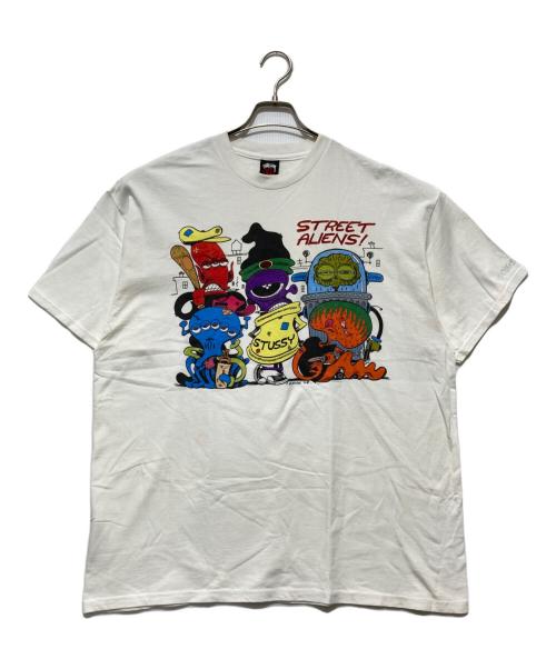 stussy（ステューシー）stussy (ステューシー) エイリアンプリントT ホワイト サイズ:XLの古着・服飾アイテム