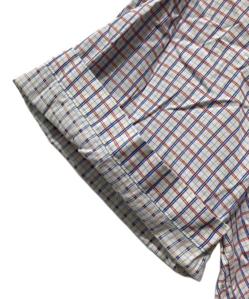 stussy（ステューシー）stussy (ステューシー) 胸ロゴ刺繍チェックシャツ ホワイト×ブルー サイズ:XLの古着・服飾アイテム