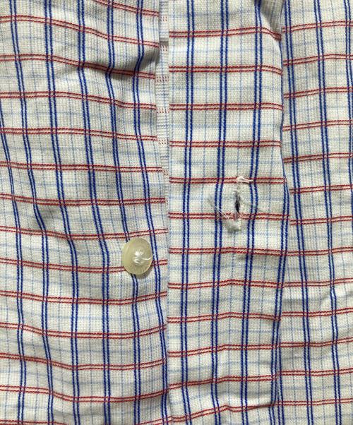 stussy（ステューシー）stussy (ステューシー) 胸ロゴ刺繍チェックシャツ ホワイト×ブルー サイズ:XLの古着・服飾アイテム