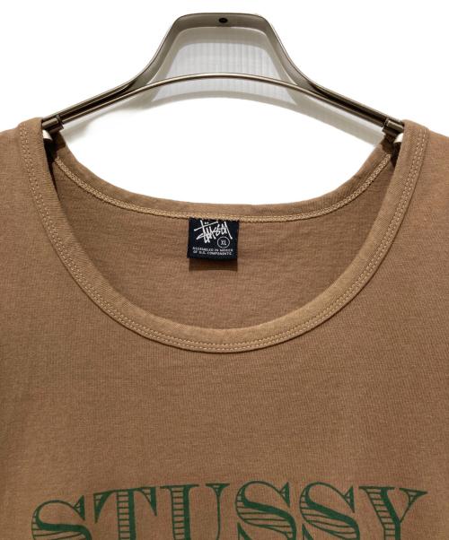 stussy（ステューシー）stussy (ステューシー) タンクトップ / プリントノースリーブカットソー ブラウン サイズ:XLの古着・服飾アイテム