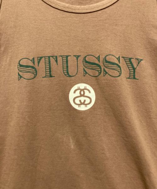 stussy（ステューシー）stussy (ステューシー) タンクトップ / プリントノースリーブカットソー ブラウン サイズ:XLの古着・服飾アイテム