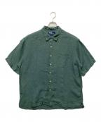 POLO RALPH LAURENポロ・ラルフローレン）の古着「オープンカラーリネンシャツ」｜グリーン