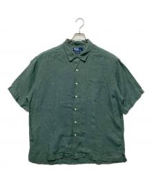 POLO RALPH LAUREN（ポロ・ラルフローレン）の古着「オープンカラーリネンシャツ」｜グリーン