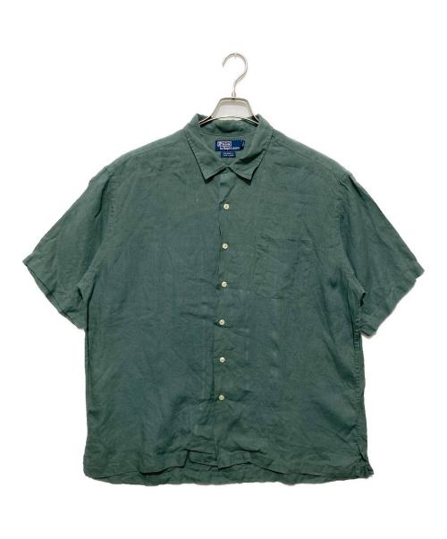 POLO RALPH LAUREN（ポロ・ラルフローレン）POLO RALPH LAUREN (ポロ・ラルフローレン) オープンカラーリネンシャツ グリーン サイズ:XLの古着・服飾アイテム