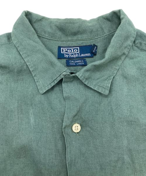 POLO RALPH LAUREN（ポロ・ラルフローレン）POLO RALPH LAUREN (ポロ・ラルフローレン) オープンカラーリネンシャツ グリーン サイズ:XLの古着・服飾アイテム