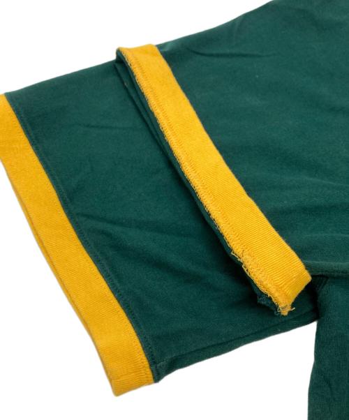 stussy（ステューシー）stussy (ステューシー) リンガーTシャツ  グリーン×イエロー サイズ:XLの古着・服飾アイテム