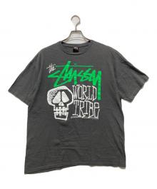 stussy（ステューシー）の古着「World Tribe スカルTシャツ / プリントTシャツ」｜グレー