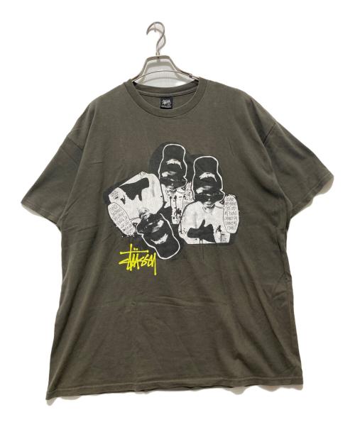 stussy（ステューシー）stussy (ステューシー) 3KIDSフォトTシャツ / プリントTシャツ カーキ サイズ:XLの古着・服飾アイテム