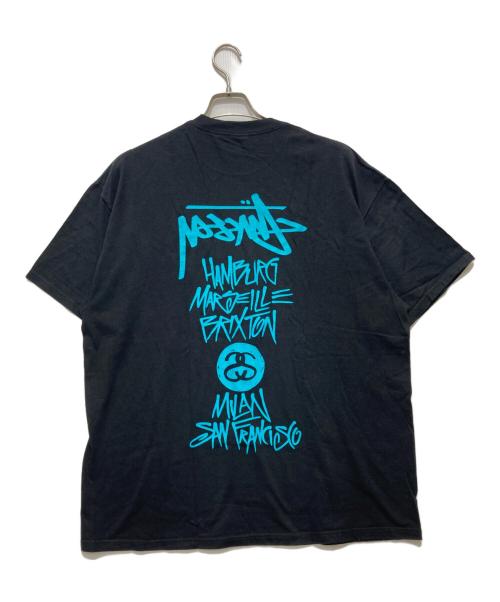 stussy（ステューシー）stussy (ステューシー) ワールドツアーTシャツ / プリントTシャツ ブラック サイズ:XLの古着・服飾アイテム
