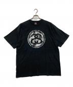 stussyステューシー）の古着「サークルコラージュロゴTシャツ stussy ステューシー」｜ブラック