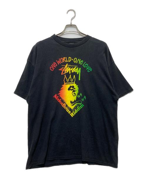 stussy（ステューシー）stussy (ステューシー) Melodious Riddim Tee メロディアスリズム ラスタ ライオン Tシャツ ブラック サイズ:XLの古着・服飾アイテム