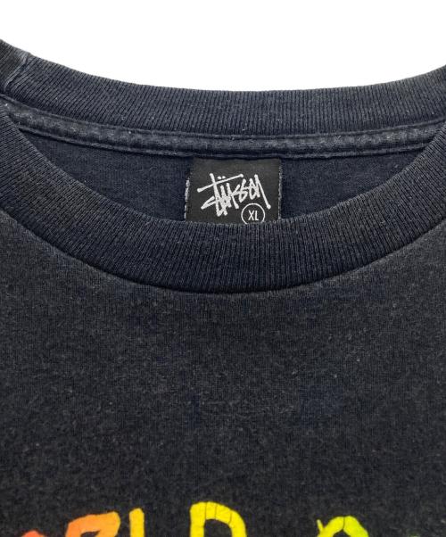 stussy（ステューシー）stussy (ステューシー) Melodious Riddim Tee メロディアスリズム ラスタ ライオン Tシャツ ブラック サイズ:XLの古着・服飾アイテム
