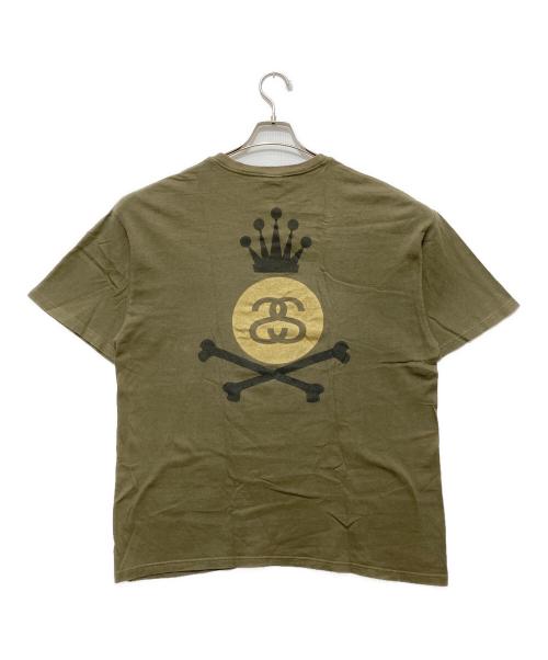 stussy（ステューシー）stussy (ステューシー) クラウン×SSリンクTEE カーキ サイズ:XLの古着・服飾アイテム