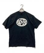 stussy×eric hazeステューシー×エリック・ヘイズ）の古着「オーバルロゴプリントTシャツ」｜ブラック