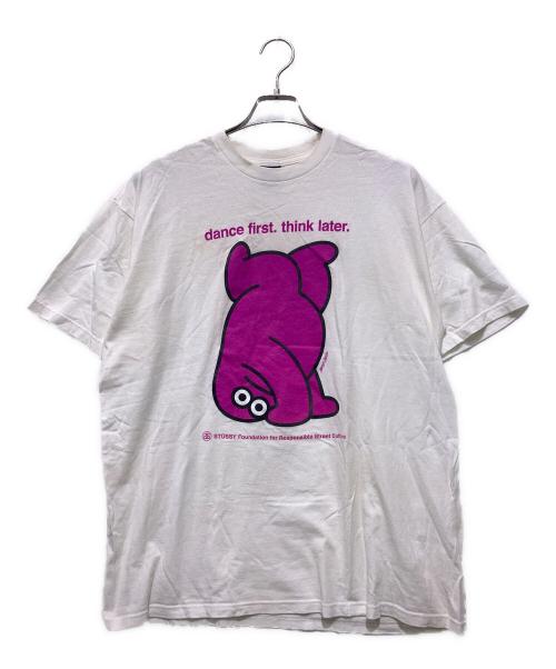 stussy（ステューシー）stussy (ステューシー) JAMES JARVIS (ジェームス ジャービス) DANCE FIRST Tee ホワイト サイズ:XLの古着・服飾アイテム