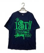 stussyステューシー）の古着「IST TEE / プリントTシャツ」｜ネイビー