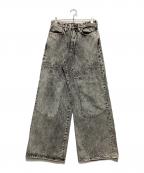 SUGARHILLシュガーヒル）の古着「ACID WASHED MODERN WESTERN WIDE TROUSERS アシッドウォッシュモダンウエスタンワイドトラウザーデニムパンツ」｜グレー