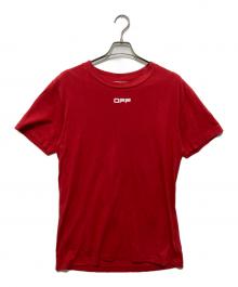OFFWHITE（オフホワイト）の古着「CABIN BAGGAGE キャビンバゲッジ エアポートテープ アロー Tシャツ」｜レッド