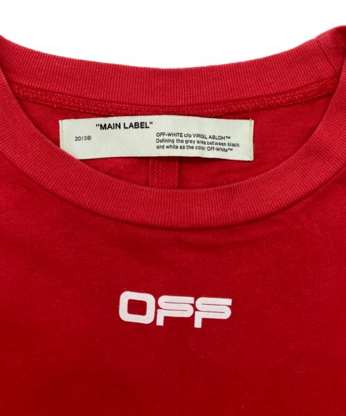 OFFWHITE（オフホワイト）OFFWHITE (オフホワイト) CABIN BAGGAGE キャビンバゲッジ エアポートテープ アロー Tシャツ レッド サイズ:Mの古着・服飾アイテム