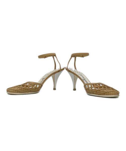 CHANEL（シャネル）CHANEL (シャネル) メッシュレザーココマークストラップサンダル ベージュ サイズ:36 1/2の古着・服飾アイテム