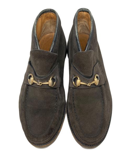 GUCCI（グッチ）GUCCI (グッチ) ホースビットチャッカーブーツ ブラック サイズ:8　1/2の古着・服飾アイテム