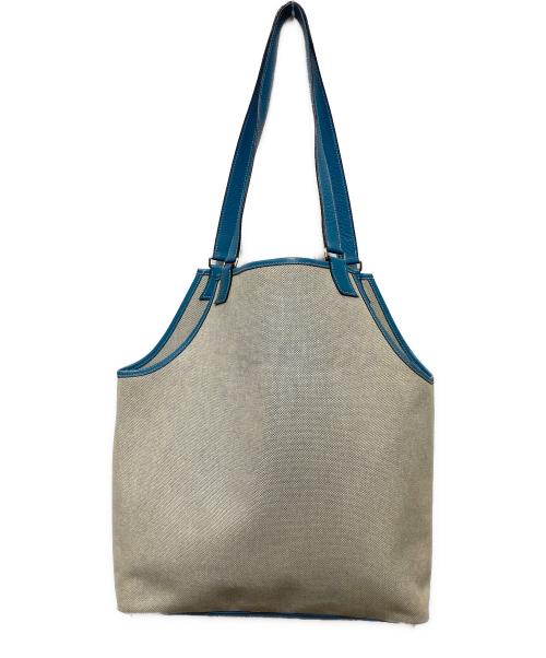 HERMES（エルメス）HERMES (エルメス) トートバッグ ベージュ×ブルージーンの古着・服飾アイテム