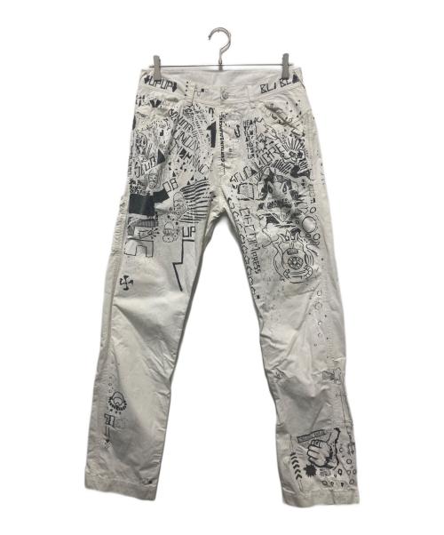 DIESEL（ディーゼル）DIESEL (ディーゼル) グラフィックパンツ ホワイト サイズ:Sの古着・服飾アイテム