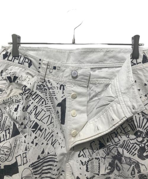 DIESEL（ディーゼル）DIESEL (ディーゼル) グラフィックパンツ ホワイト サイズ:Sの古着・服飾アイテム