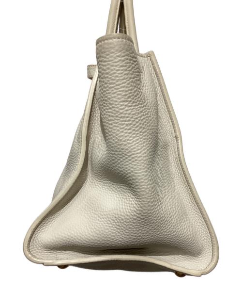 PRADA（プラダ）PRADA (プラダ) 三角ロゴプレート　レザートートバッグ アイボリーの古着・服飾アイテム