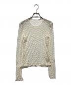 TODAYFULトゥデイフル）の古着「Jacquard Long T-shirts / ジャガードニット　ロングTシャツ」｜アイボリー
