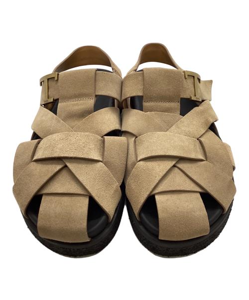 TOD'S（トッズ）TOD'S (トッズ) T Timeless sandals Tタイムレス スエード サンダル ブラウン サイズ:37の古着・服飾アイテム